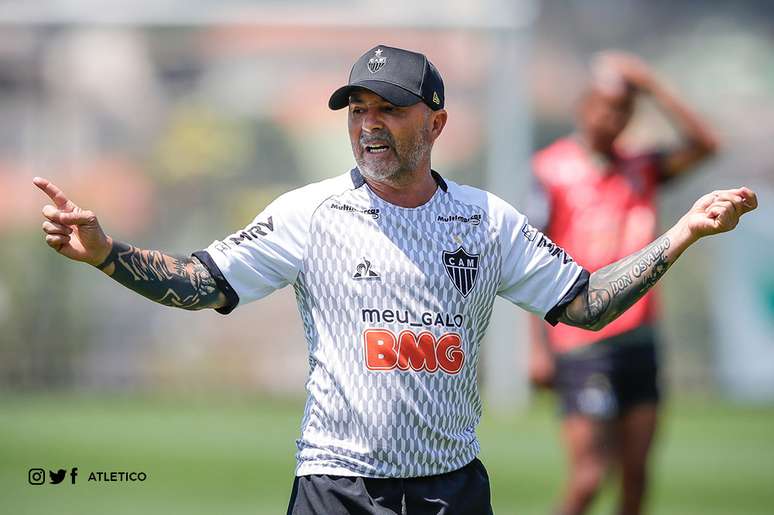 Jorge Sampaoli comanda o líder do Brasileiro. Foto: Divulgação/Atlético-MG