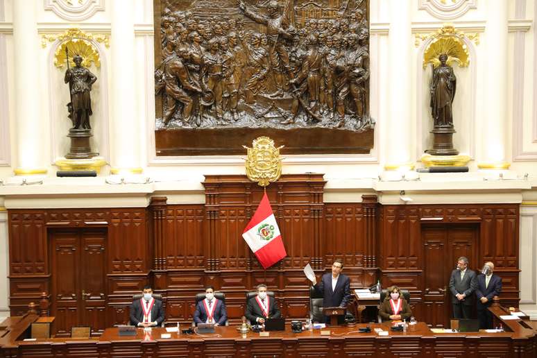 Presidente do Peru, Martin Vizcarra. 18/9/2020. Peruvian Presidency/Handout via REUTERS ATTENTION EDITORS