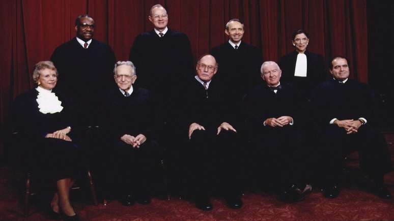 Ginsburg (canto superior direito) disse que só queria fazer seu trabalho na Suprema Corte "com o melhor" de sua capacidade