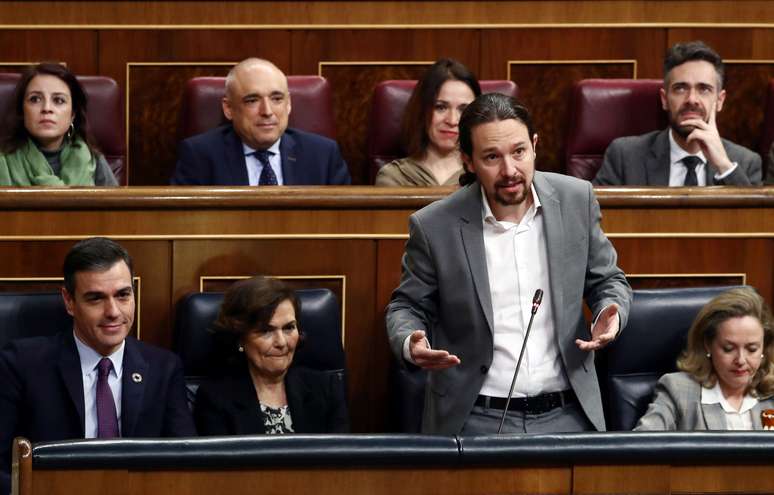 Vice-primeiro-ministro espanhol Pablo Iglesias. 12/2/2020. REUTERS/Sergio Perez