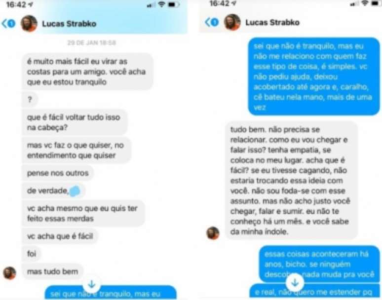 Parte 1 da conversa exposta pelo