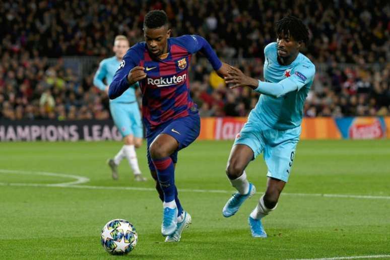 Semedo em ação pelo Barcelona na Liga dos Campeões (Foto: AFP)