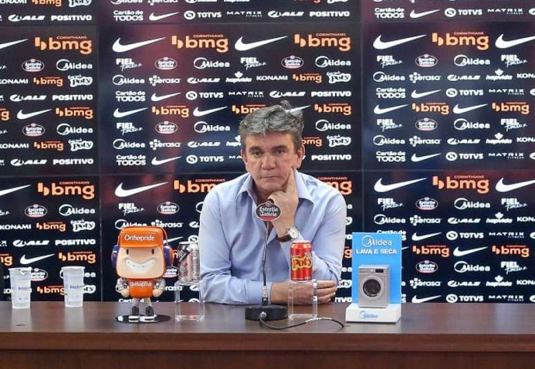 Andrés Sanchez em entrevista coletiva como presidente do Corinthians (Foto: Rodrigo Coca/Ag. Corinthians)
