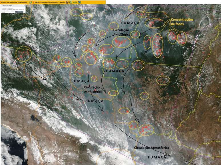 Imagem de satélite do Inpe