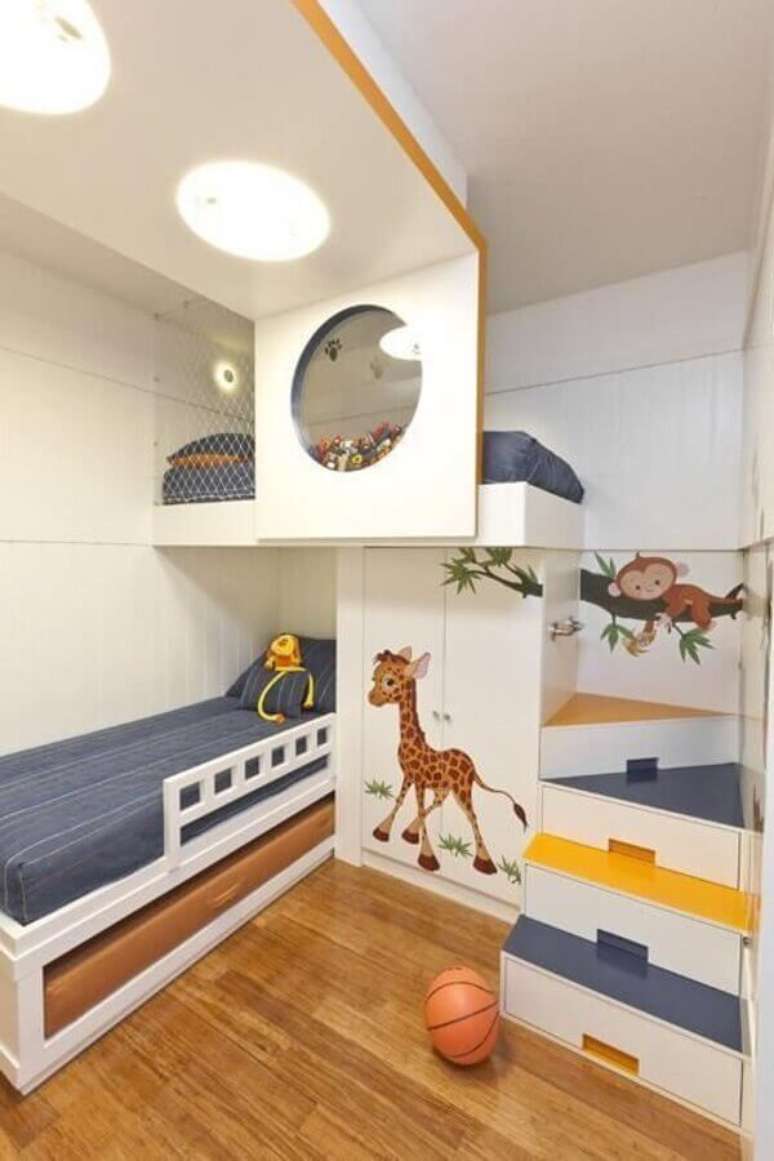 4. Uma das grandes vantagens do quarto infantil planejado é a otimização de espaço – Foto: Pinterest