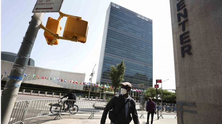 Arredores da ONU, que costumam ficar lotados durante os dias da Assembleia Geral, estão quase vazios - a maioria dos eventos ocorre virtualmente por causa da pandemia