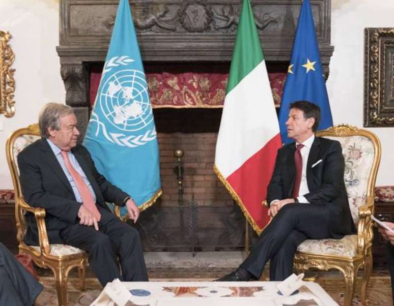 Premier italiano e secretário da ONU em 2019, em Roma