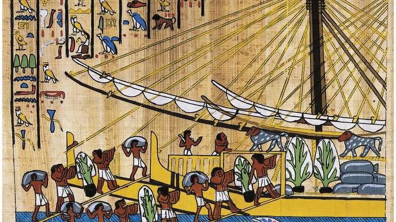 Papiro mostra navios da expedição à Terra de Punt