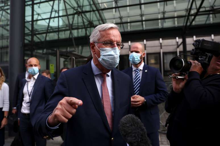 Negociador-chefe da UE, Michel Barnier, em Londres. 
10/09/2020
REUTERS/Simon Dawson