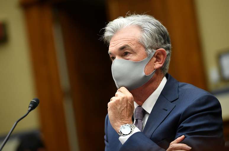 Powell , no Congresso dos EUA, em Washington
 23/9/202. Kevin Dietsch/Pool via REUTERS