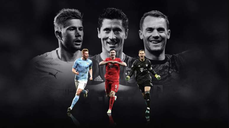 Kevin de Bruyne, Robert Lewandowski e Manuel Neuer disputam prêmio da Uefa