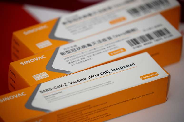 Caixas da candidata a vacina contra Covid-19 da Sinovac em Pequim
24/09/2020 REUTERS/Thomas Peter