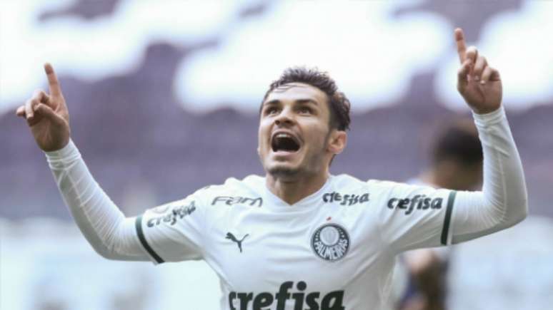 Raphael Veiga foi o autor do gol alviverde contra o Grêmio em Porto Alegre (Foto: Cesar Greco/ Ag. Palmeiras)