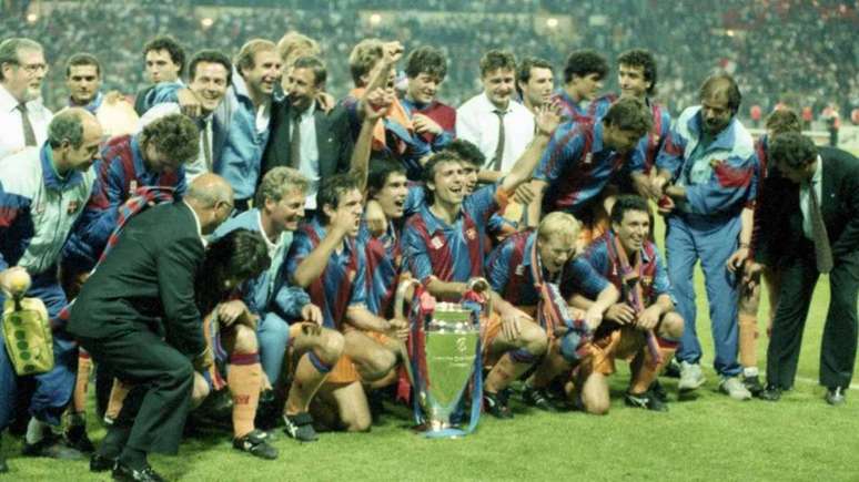 Sob o comando de Johan Cruyff, o Barcelona foi campeão da Liga dos Campeões da UEFA pela primeira vez em sua história, em 1992 (Twitter/Barcelona)