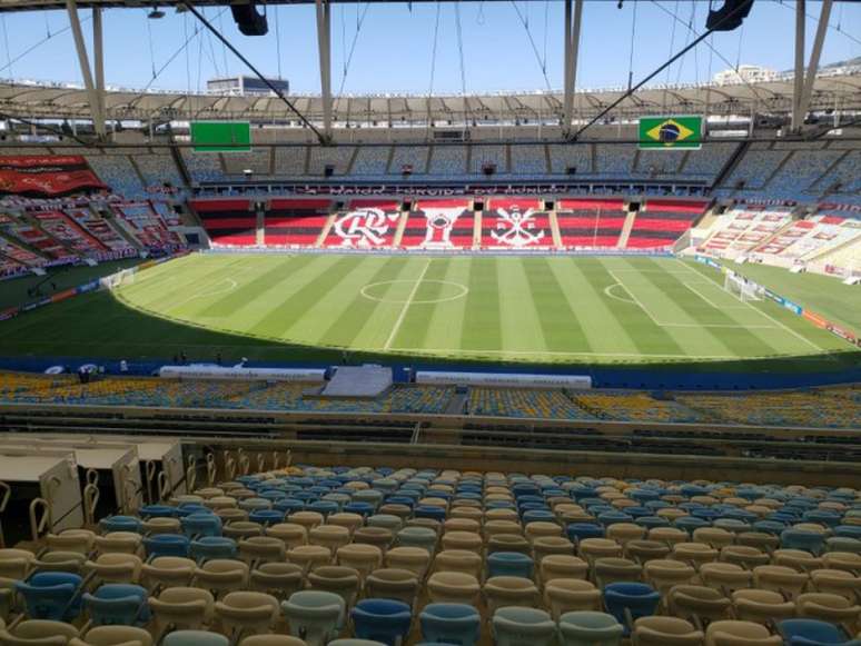 Maracanã sem público no Brasileirão 2020 (Foto: Reprodução/Twitter Flamengo)