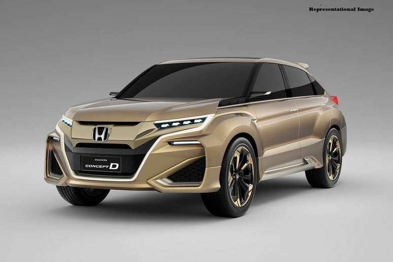 Projeção do novo Honda HR-V com design tipicamente asiático e duas enormes aberturas na parte de baixo.
