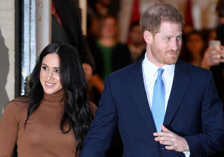  Harry e Meghan ao sair da Canada House, em Londres
 7/1/2020 REUTERS/Toby Melville