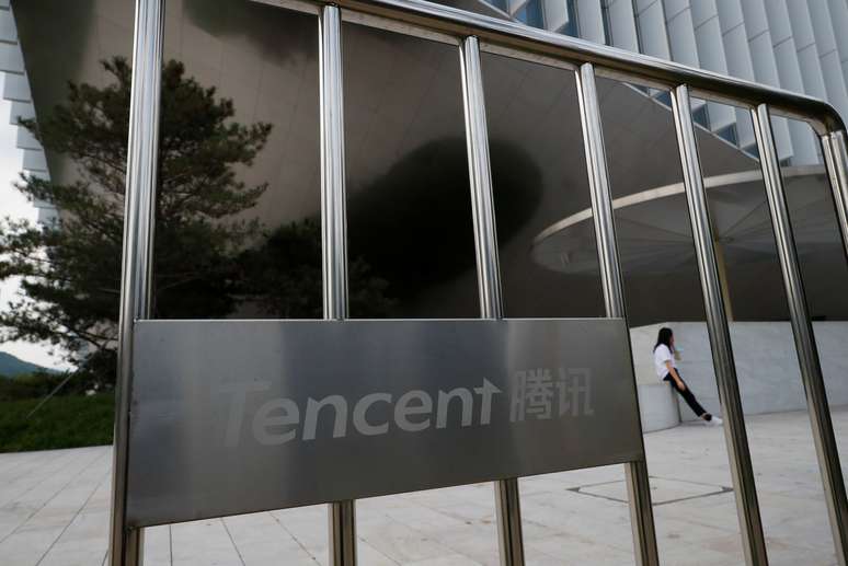 Logotipo da Tencent, dona do aplicativo de mensagens WeChat. 7/8/2020. REUTERS/Thomas Peter