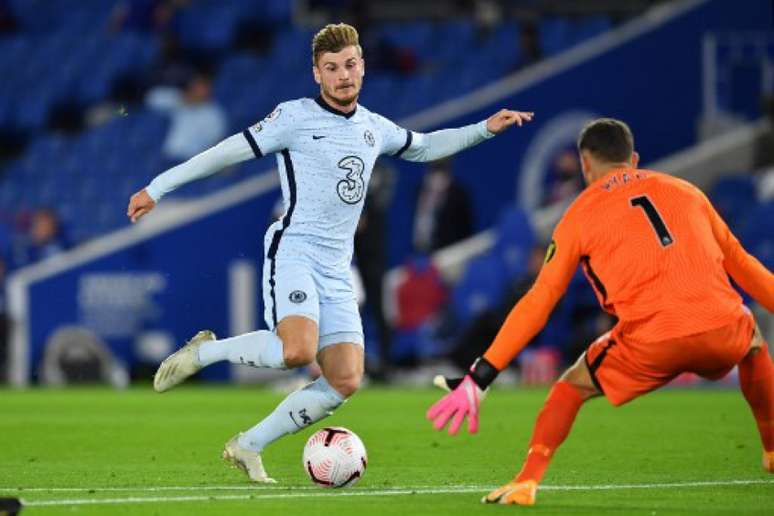 Timo Werner é uma das esperanças do Chelsea no confronto com oCrystal Palace, noStamford Bridge (GLYN KIRK / POOL / AFP)