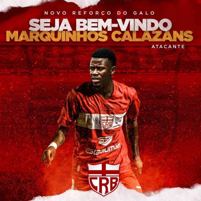 Calazans disputará a Série B do Brasileirão com a camisa do CRB (Reprodução/Twitter)