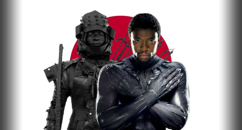 Uma estátua de Yasuke e Chadwick Boseman como Pantera Negra: heróis negros inspiradores
