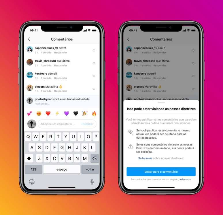 Instagram passa a ocultar automaticamente comentários potencialmente ofensivos