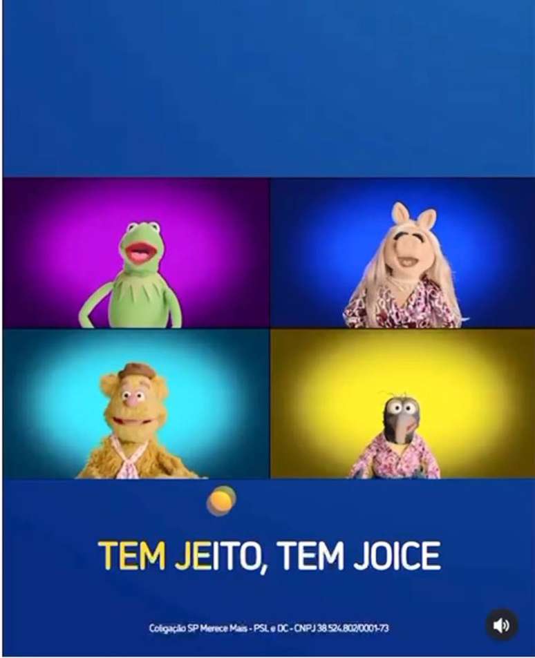 Campanha de Joice usa Miss Piggy