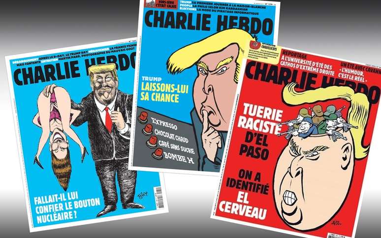 Donald Trump já mereceu algumas capas do ‘Charlie Hebdo’, sempre retratado como uma ameaça ao planeta 