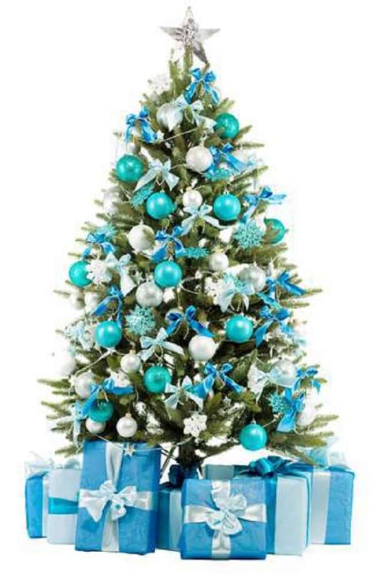 34. A árvore de natal azul é muito charmosa. Fonte: Pinterest