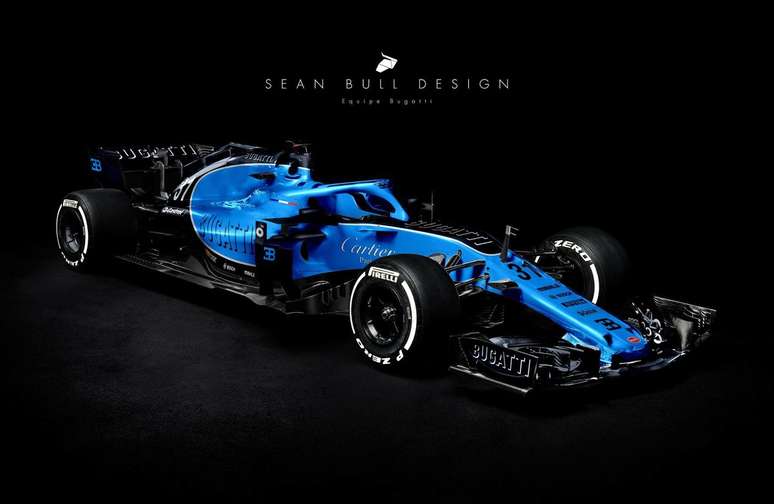 Projeção de um carro da Bugatti na atual Fórmula 1: dependente da vontade do Grupo Volkswagen.