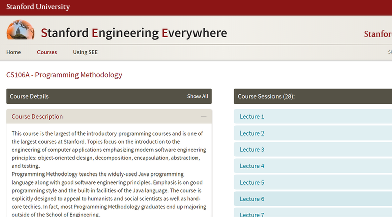 Reprodução do site de Stanford