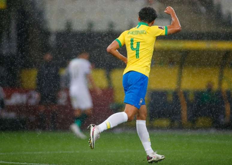 Marquinhos abriu caminho para a goleada do Brasil em local que se sente em casa (Foto: Lucas Figueiredo/CBF)