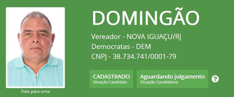 Domingão deixou de concorrer para a câmara municipal pelo Democratas (DEM) e optou pelo Partido Humanista da Solidariedade (PHS)