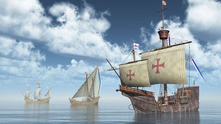 Em sua quarta viagem &agrave; Am&eacute;rica, Colombo ficou encalhado na Jamaica ap&oacute;s um naufr&aacute;gio e a deteriora&ccedil;&atilde;o de seus barcos