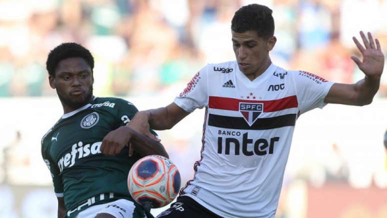 Vitor Bueno fez o segundo gol na vitória por 2 a 0 sobre o Palmeiras, no sábado (Foto: Cesar Greco/Palmeiras)
