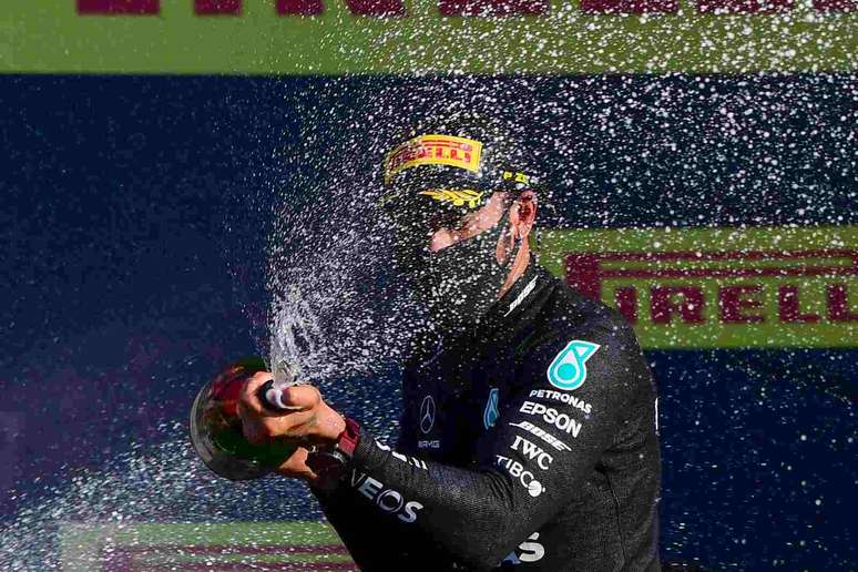 A festa de Lewis Hamilton pela 90&ordf; vit&oacute;ria na F&oacute;rmula 1 