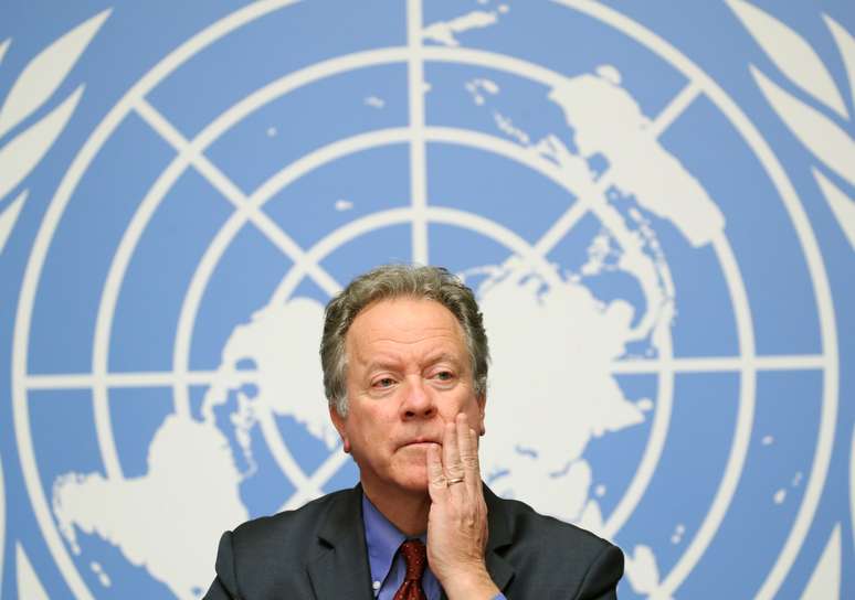 Diretor-executivo do Programa Mundial de Alimentos da ONU, David Beasley, durante entrevista coletiva em Genebra
04/12/2018 REUTERS/Denis Balibouse