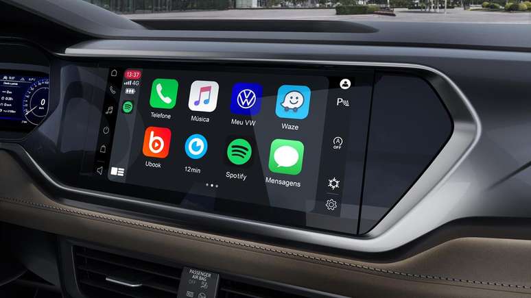Central multimídia do Taos será o sistema VW Play, um dos mais modernos da atualidade.