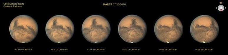 Observatório Zênite captou o planeta Marte em sua aproximação máxima com a Terra durante a noite da última quarta-feira, 7.