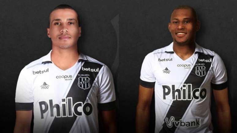 Novos reforços da Ponte Preta: à direita, o atacante Wanderley; à esquerda, o lateral Léo Pereira