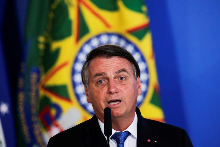 Bolsonaro em cerimônia no Planalto
 7/10/2020 REUTERS/Ueslei Marcelino