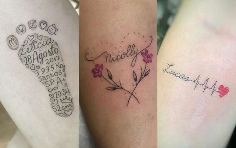 Tatuagem com nome de filho: 20 ideias lindas para te inspirar