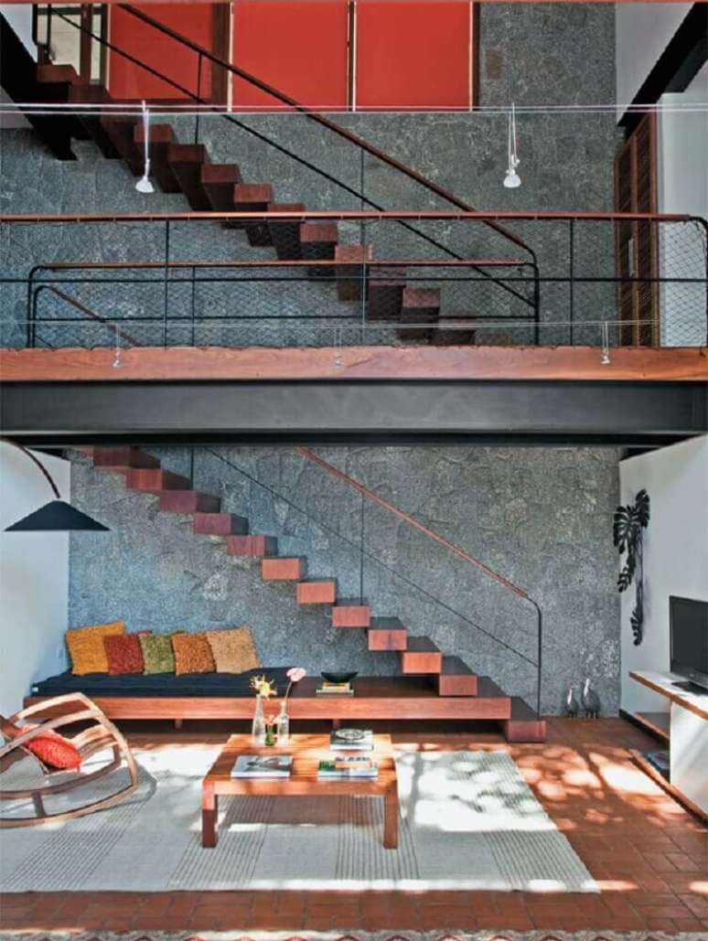 1. Decora&ccedil;&atilde;o moderna para ambiente com guarda corpo &ndash; Foto: Pinterest