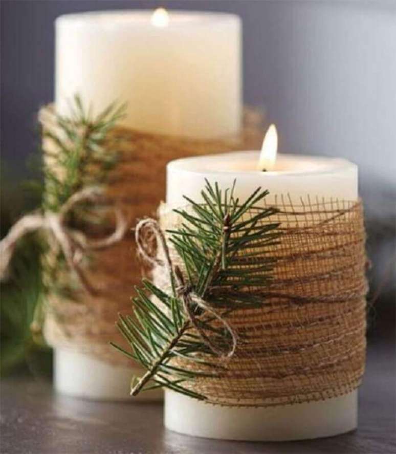 20. Ideias de decora&ccedil;&atilde;o de Natal com velas decoradas &ndash; Foto: Christmas Glitter