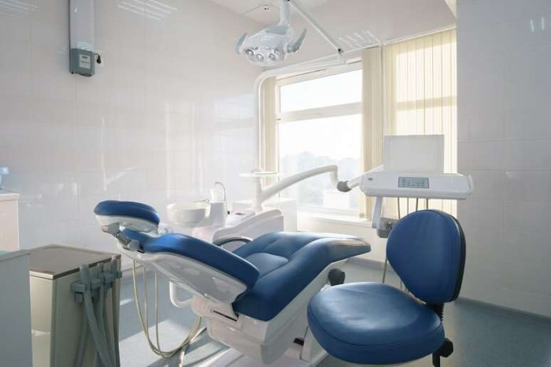 2. O azul é uma cor que pode ser facilmente aplicada em ambientes como consultórios odontológicos. Fonte: Pinterest