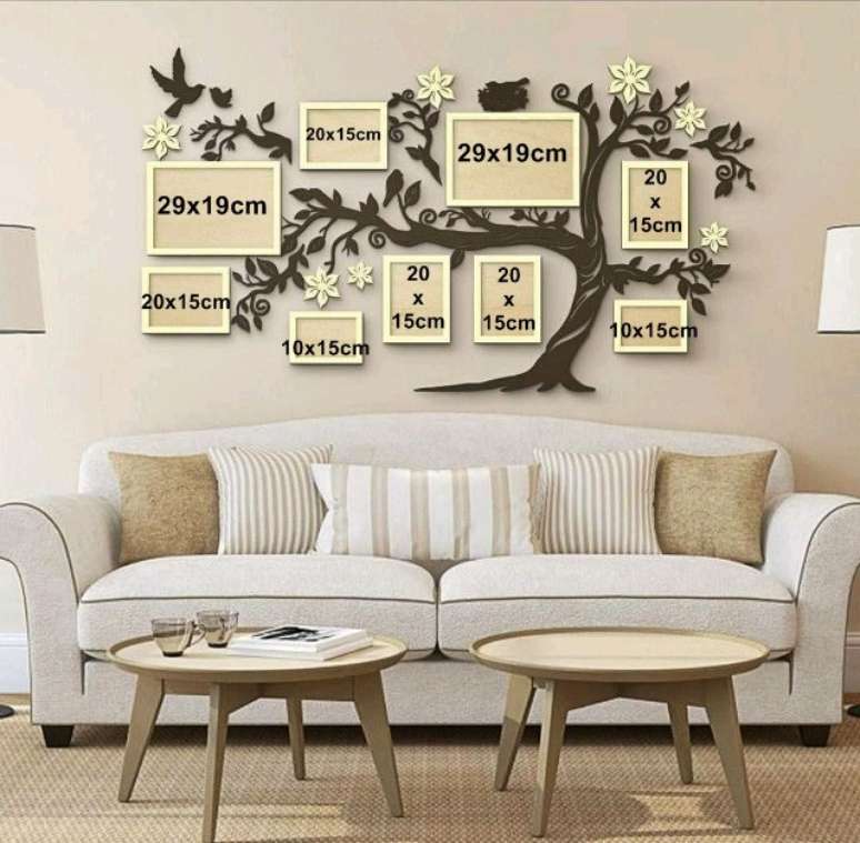 2. Porta retrata para parede da sala de estar &ndash; Via: Pinterest