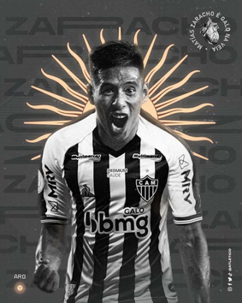 O Galo oficializou a contratação de Zaracho. Sua apresentação será nos próximos dias-(Divulgação/Atlético-MG)