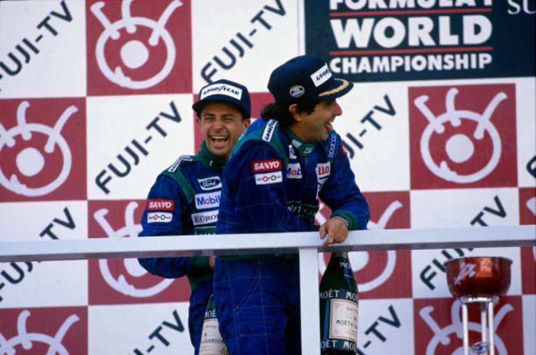 Roberto Moreno e Nelson Piquet: dobradinha histórica no GP do Japão faz 30 anos.