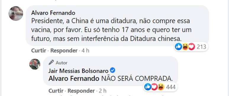 Ministério da Saúde anunciou nesta terça-feira, 20, que vai comprar 46 milhões de doses da vacina chinesa; no dia seguinte, presidente fez comentário indicando o contrário