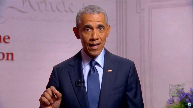 Ex-presidente dos EUA Barack Obama discursa na Convenção Nacional do Partido Democrata
19/08/2020 Conveção Nacional Democrata/Pool via REUTERS